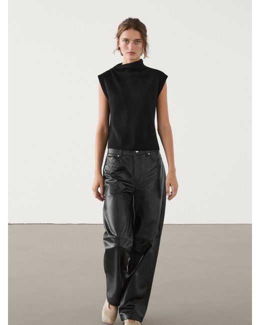 MASSIMO DUTTI White Knit Co-Ord Top With Asymmetric Neckline