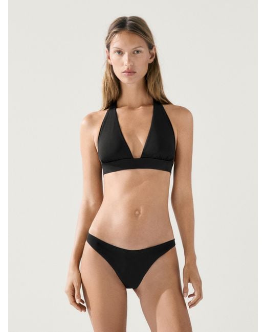 MASSIMO DUTTI Black Plain Bikini Bottoms