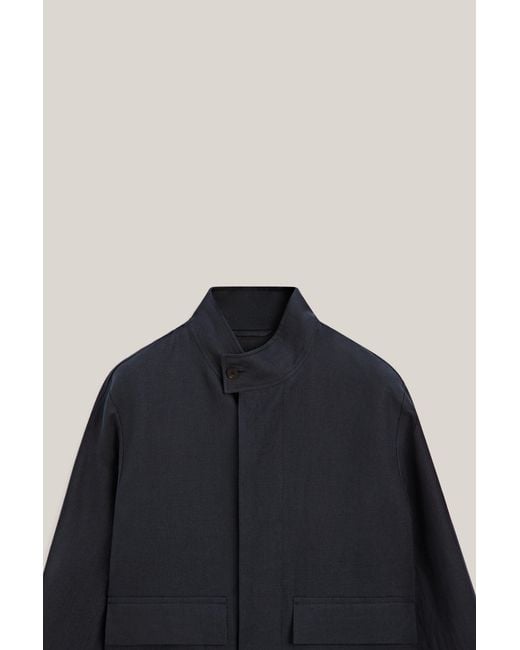 MASSIMO DUTTI Black Total Look Linen Overshirt for men