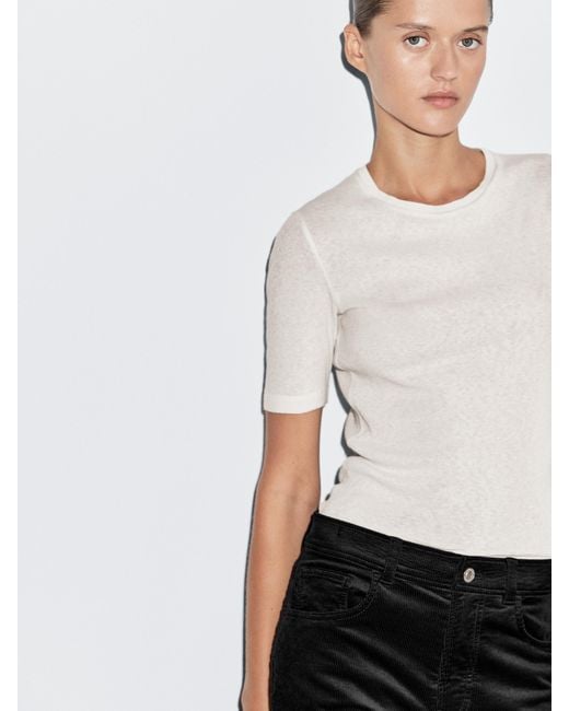 Pantaloni Dritti di MASSIMO DUTTI in White