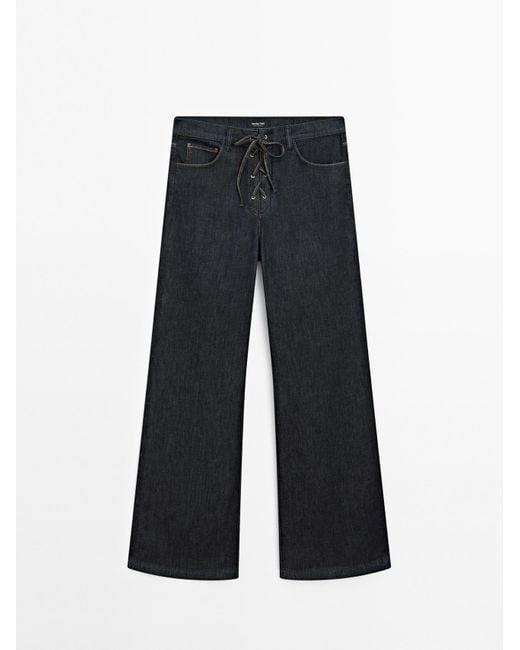 MASSIMO DUTTI White Jeans Im Schlaghosen-Fit Mit Hohem Bund