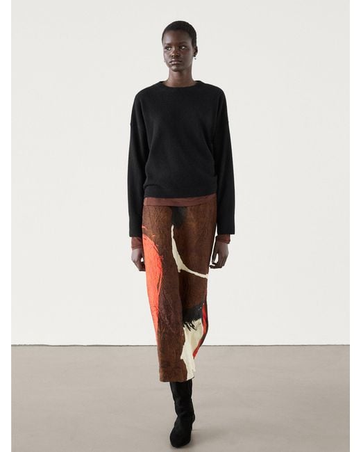 Brown skirt massimo dutti hot sale