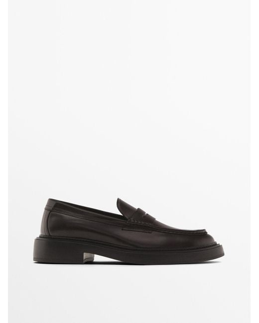 MASSIMO DUTTI Ledermokassins in White für Herren