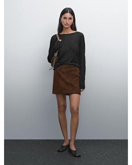 Maglietta Sottile 100% Cotone di MASSIMO DUTTI in Gray