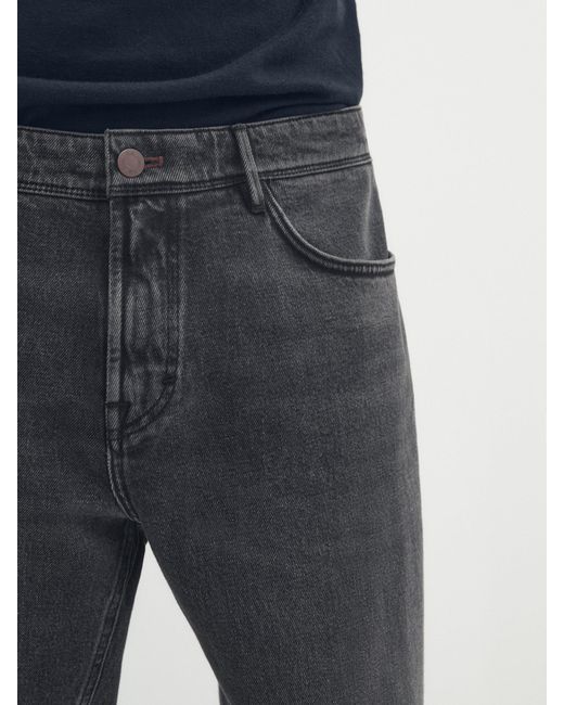 MASSIMO DUTTI Gray Tapered Fit Jeans for men