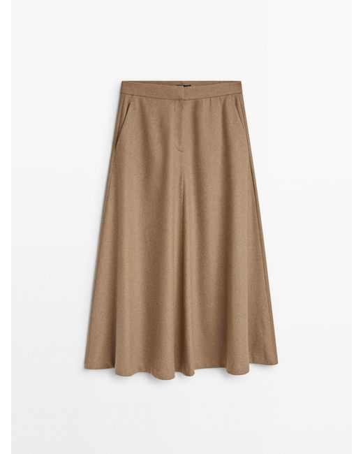 Long wool top blend skirt