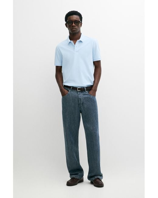 Polo Piqué Micro Estructura Algodón MASSIMO DUTTI de hombre de color Blue