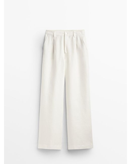 MASSIMO DUTTI High-waist Wide-leg Linen 