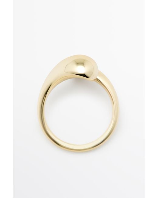 MASSIMO DUTTI Metallic Double Teardrop Ring