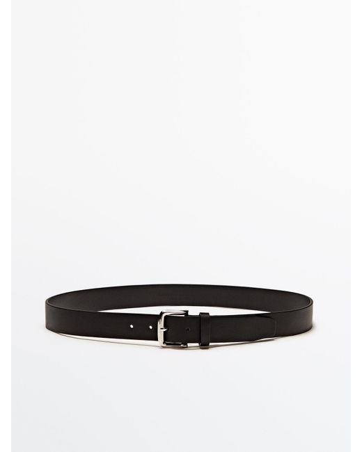 MASSIMO DUTTI Soft Nappa Leather Belt in White for Men | Lyst