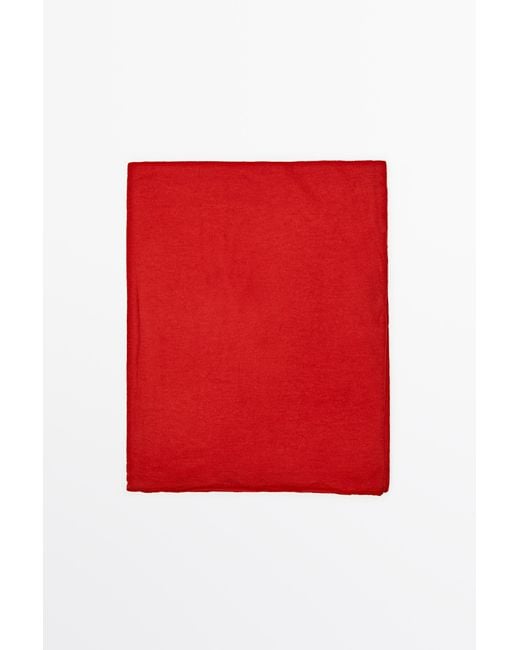MASSIMO DUTTI Red 100% Cashmere Scarf