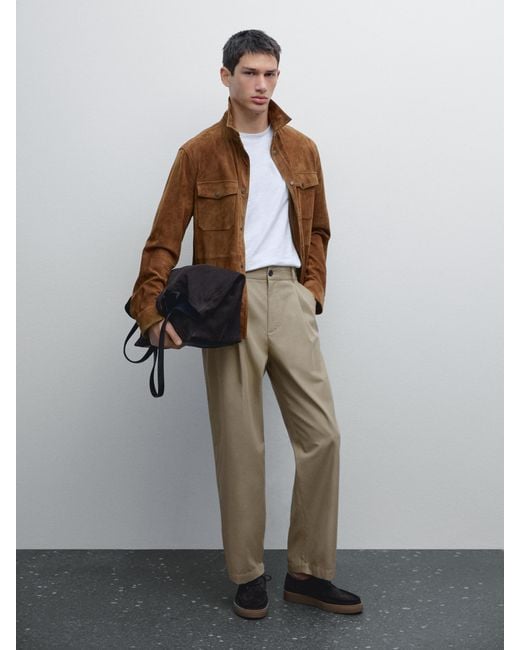 MASSIMO DUTTI Multicolor Relaxed-Fit Trousers With Dart Detail for men