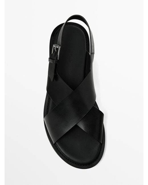 MASSIMO DUTTI White Leather Sandals for men