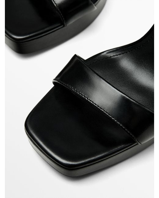 MASSIMO DUTTI White Platform Sandals