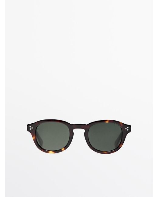 MASSIMO DUTTI Brown Round Sunglasses for men