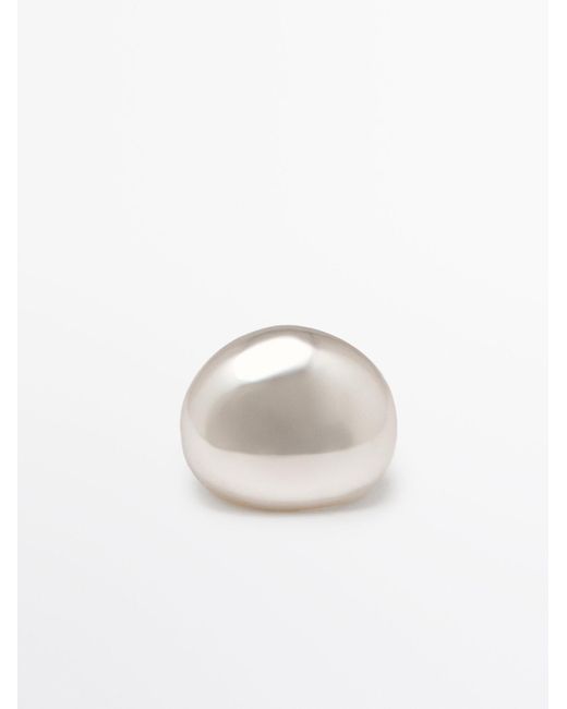 MASSIMO DUTTI Ongelijke Dikke Ring in het White