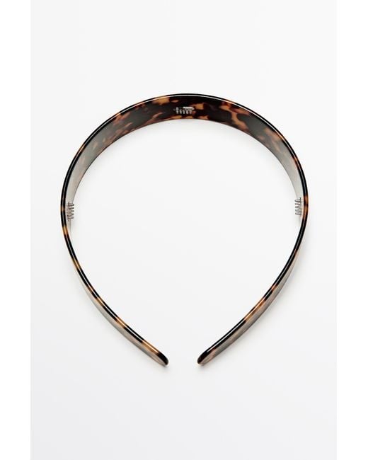MASSIMO DUTTI Black Tortoiseshell-Effect Headband