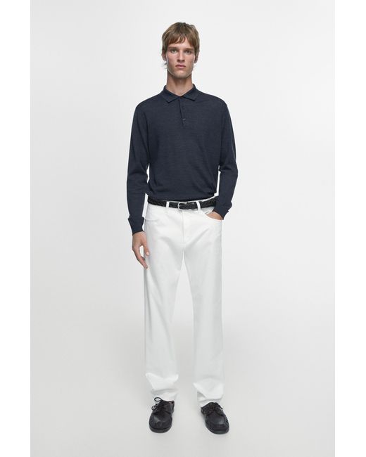 MASSIMO DUTTI Blue Slim Fit Denim-Effect Pants for men