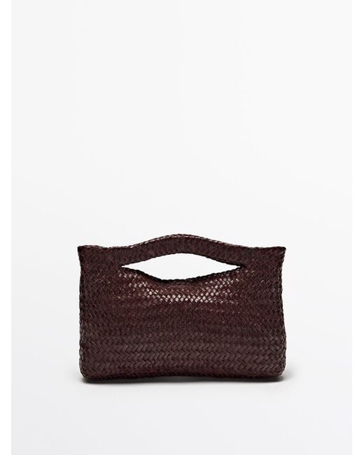 MASSIMO DUTTI Geweven Nappaleren Minitas in het Brown