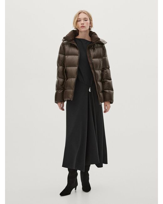 MASSIMO DUTTI White Hooded Puffer Jacket