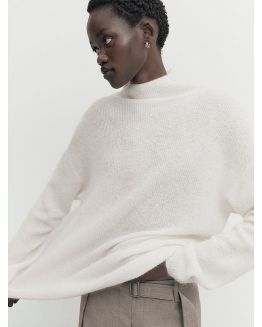 Massimo dutti top white sweater