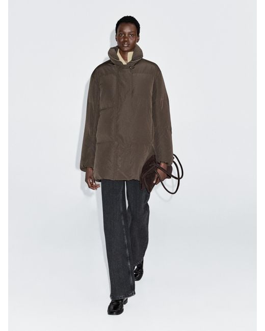 MASSIMO DUTTI Brown Water-Repellent Puffer Jacket