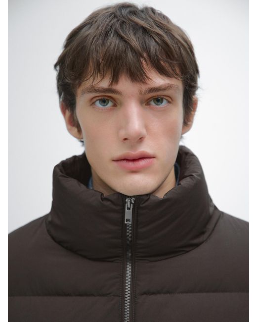 MASSIMO DUTTI Black Down Puffer Jacket for men