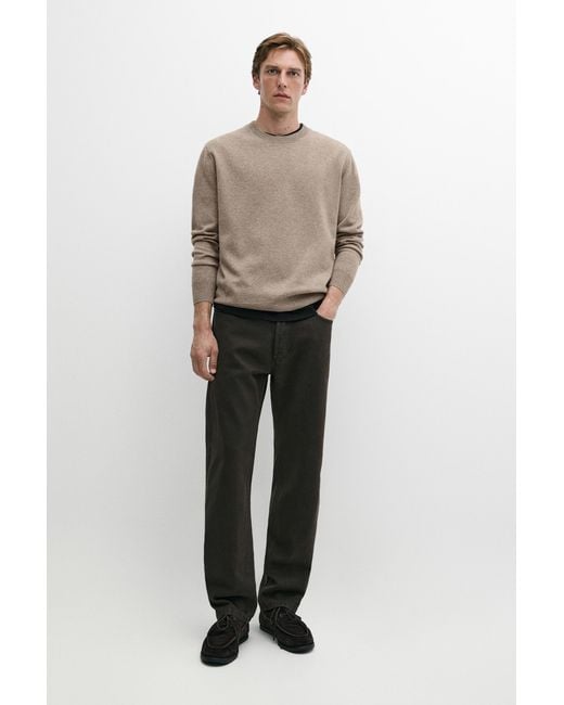 MASSIMO DUTTI Multicolor Wool Blend Round Neck Knit Sweater for men