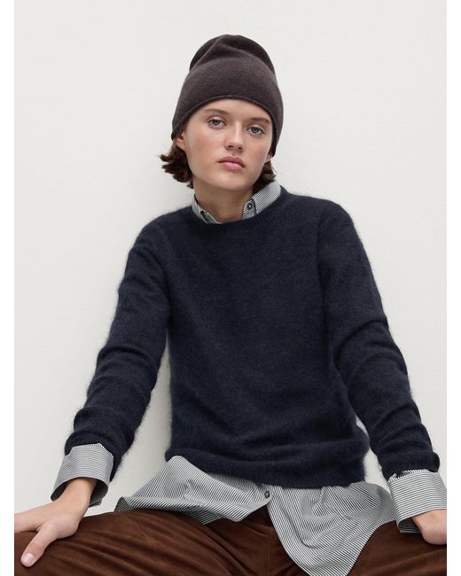 MASSIMO DUTTI Blue Fine Cashmere Beanie