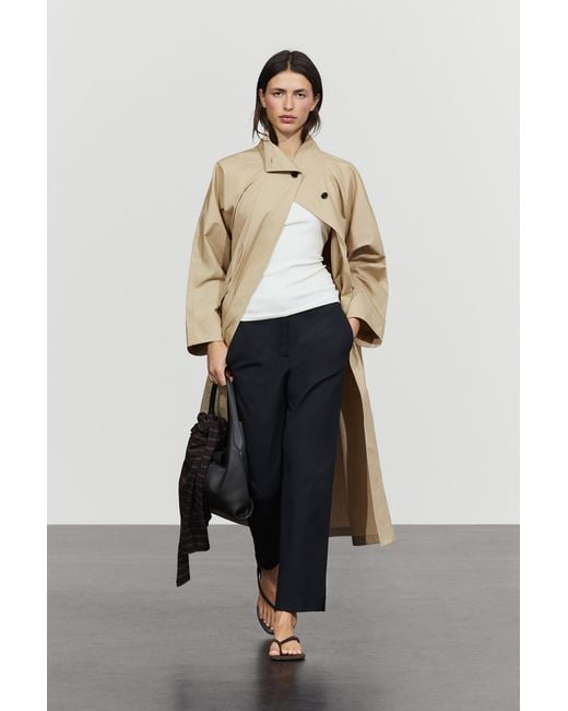 MASSIMO DUTTI White Straight Stretch Pants