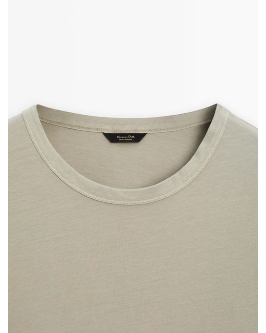 MASSIMO DUTTI Natural Faded Short Sleeve T-Shirt for men