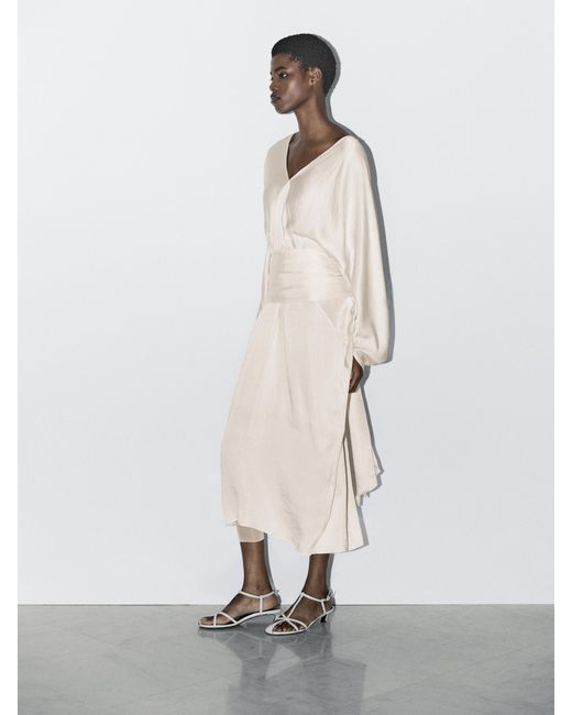 white satin kimono dress Satin Long Belt Kimono Dress Beniz Kloset