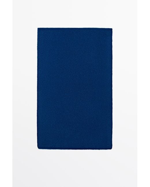 MASSIMO DUTTI Blue 100% Cashmere Scarf