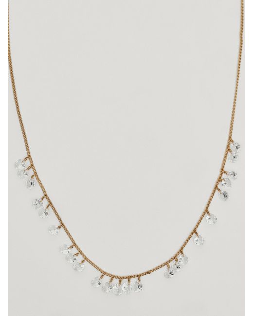 MASSIMO DUTTI White Necklace With Zirconia Detail