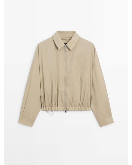 MASSIMO DUTTI Natural Paper Touch Jacket With Pocket