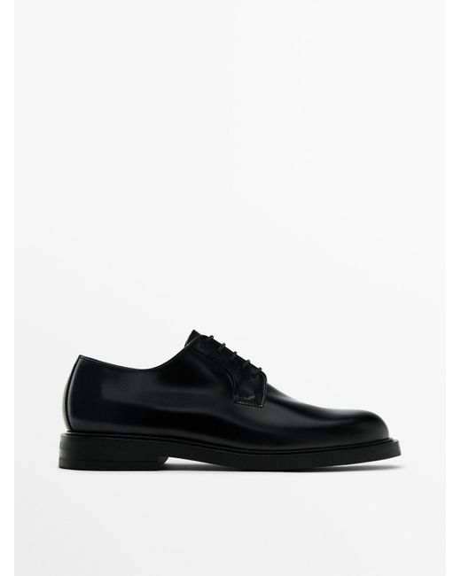 MASSIMO DUTTI Black Derby Shoes for men