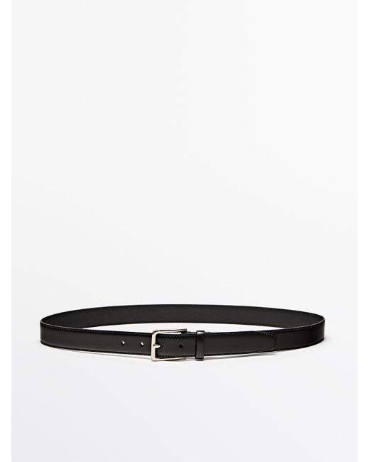 MASSIMO DUTTI Ledergürtel Steppnaht - Schwarz - 100 in White für Herren