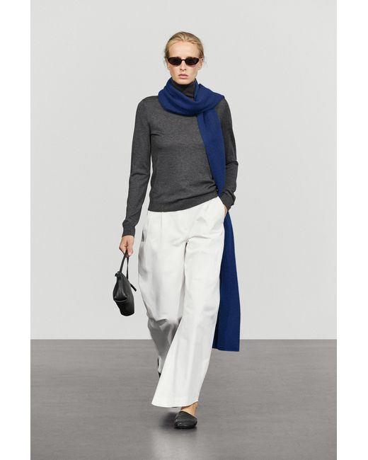 MASSIMO DUTTI Blue Wool-Blend Turtleneck Knit Sweater