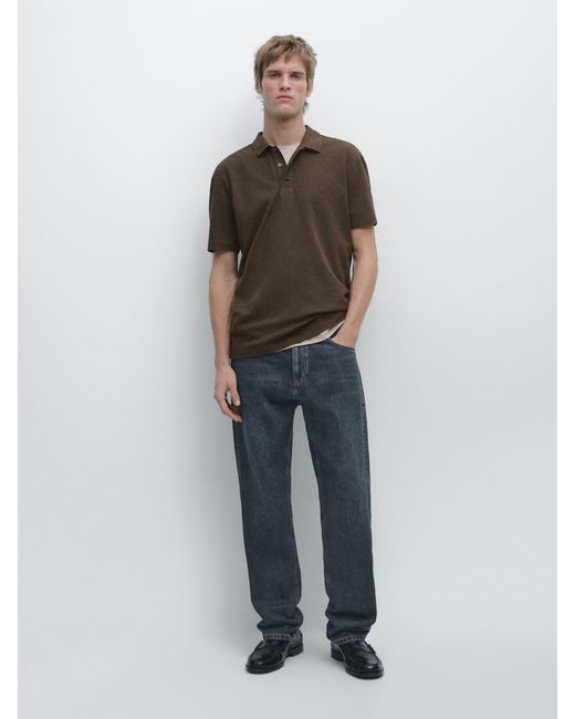 MASSIMO DUTTI Multicolor Short-Sleeved Cotton Polo Shirt for men