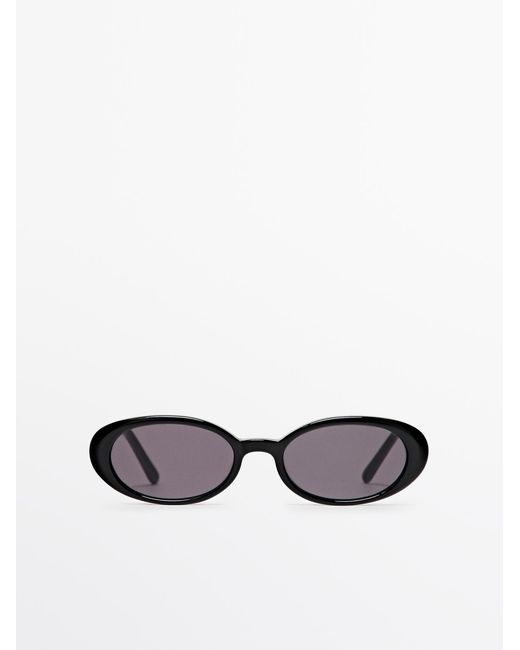 MASSIMO DUTTI White Mini-Sonnenbrille Oval