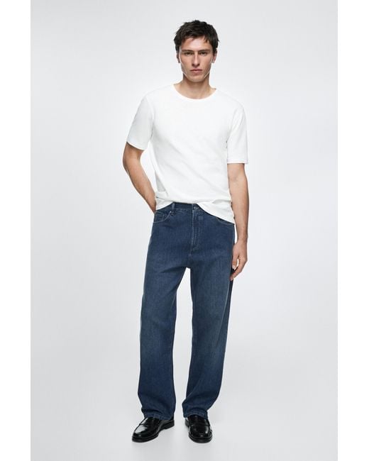 MASSIMO DUTTI Blue Wide Fit Jeans for men
