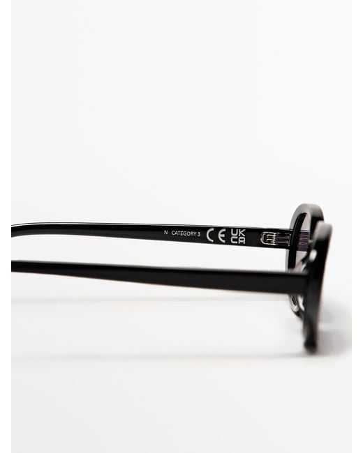 MASSIMO DUTTI White Mini Oval Sunglasses