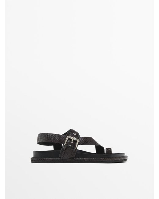 ★ Massimo Dutti★ Toe Divider Heel Sandals 11633650700 Heeled sandals with toe divider · White · Shoes | Massimo Dutti