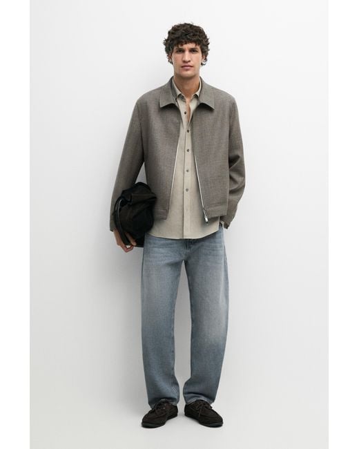 MASSIMO DUTTI Blue Barrel Fit Jeans for men