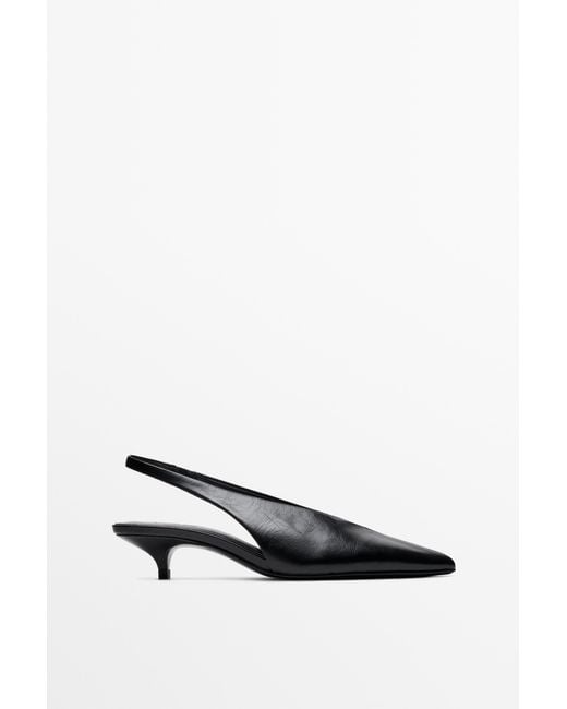 MASSIMO DUTTI White Slingback-Pumps