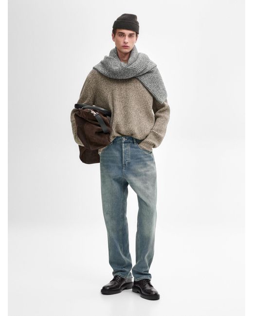 MASSIMO DUTTI Mouliné-Strickpullover Mit Wolle in Natural für Herren
