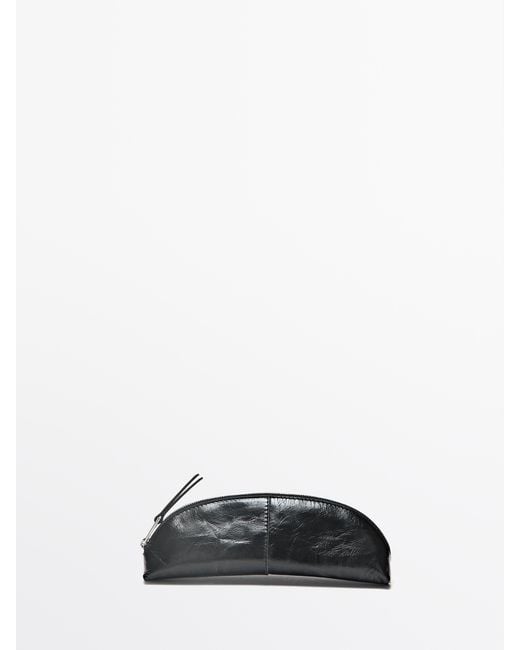 MASSIMO DUTTI Black Nappa Leather Case