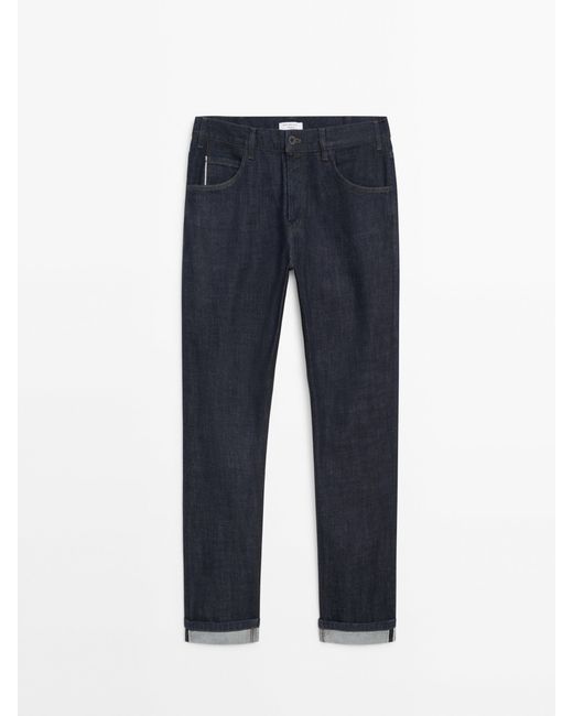 MASSIMO DUTTI Blue Straight-Leg Rinse Wash Jeans for men