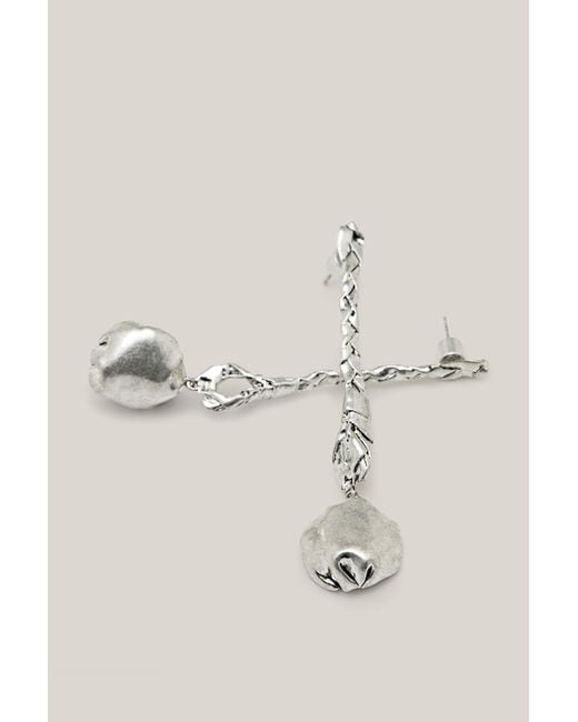 MASSIMO DUTTI Natural Braided Dangle Earrings