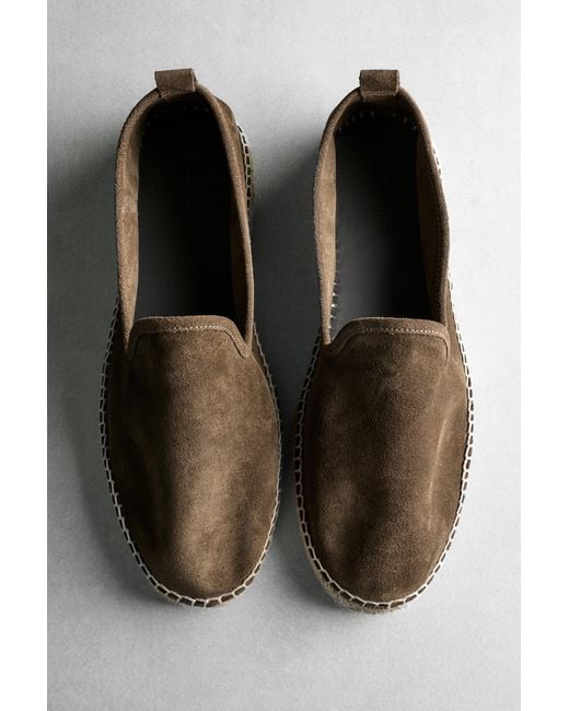 MASSIMO DUTTI Brown Leather Espadrilles for men